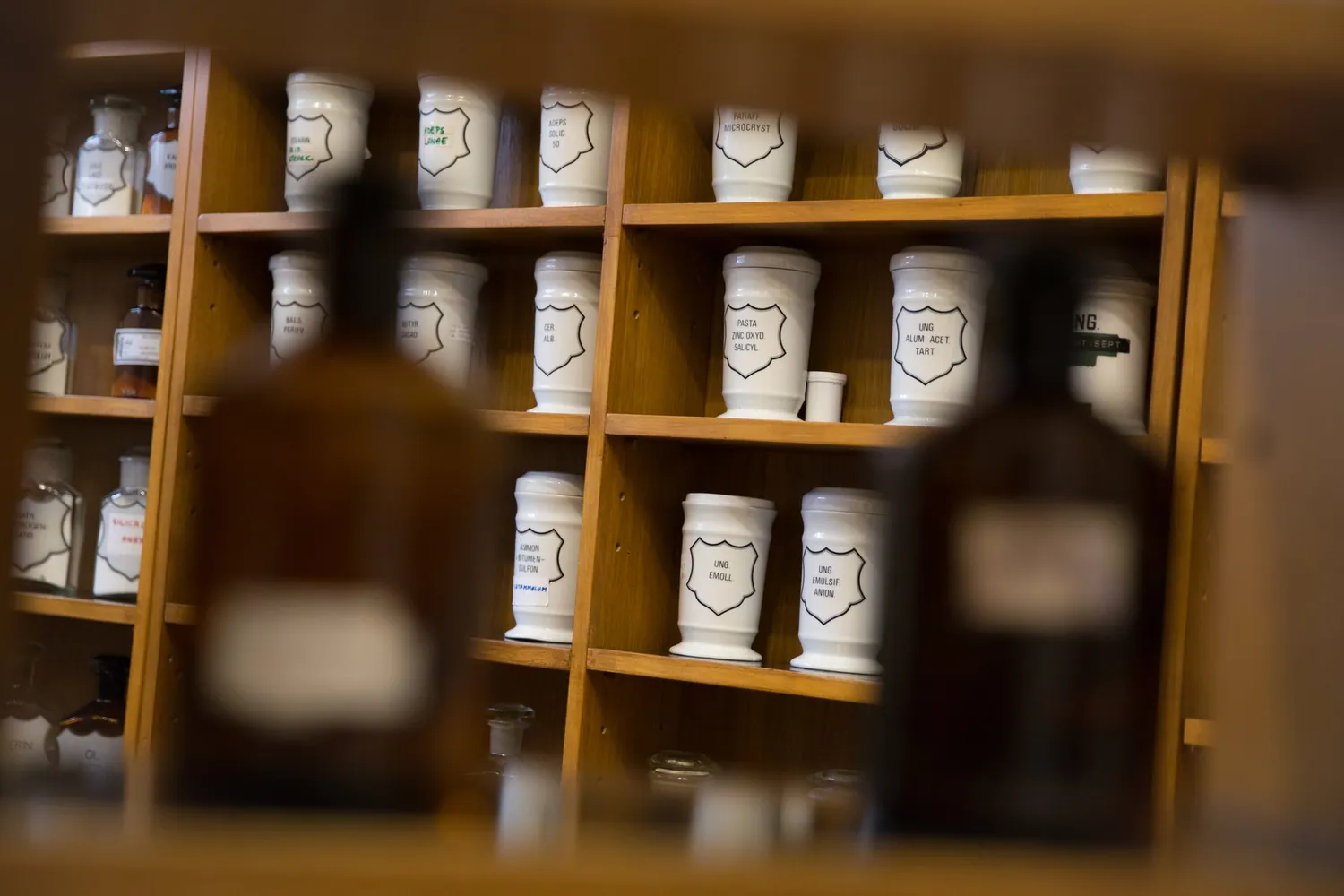 Old medicine bottles and jars